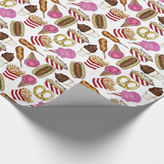 Staat Fasching Lebensmittel Nachos Cotton Candy Geschenkpapier (Ecke)