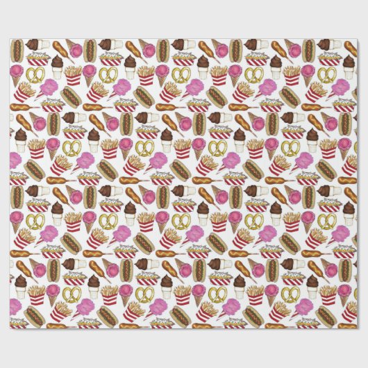 Staat Fasching Lebensmittel Nachos Cotton Candy Geschenkpapier (Flach)