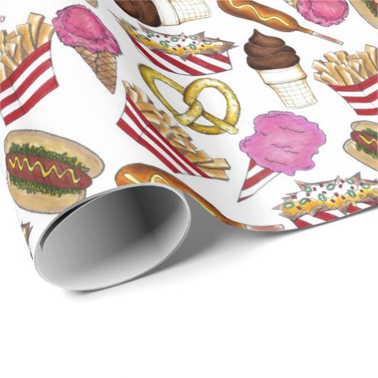 Staat Fasching Lebensmittel Nachos Cotton Candy Geschenkpapier (Rolleneckpunkt)