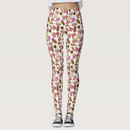 Staat Fasching Lebensmittel Nachos Cotton Candy Leggings (Vorderseite)