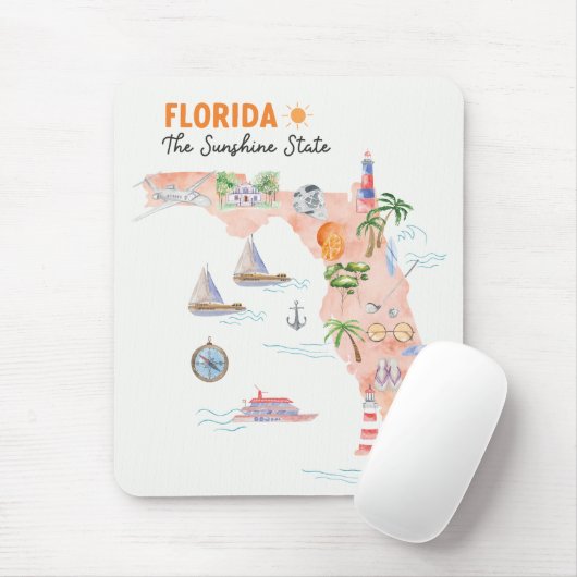 Staat Florida Mousepad (Mit Mouse)
