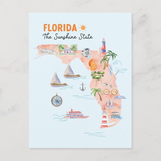 Staat Florida Postkarte (Vorderseite)