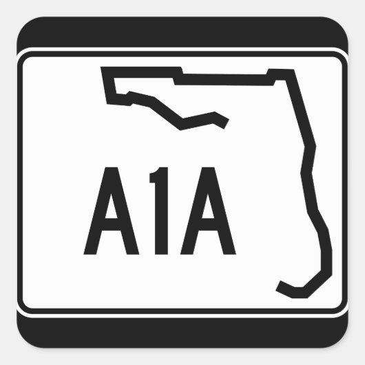 Staat Florida Route A1A Quadratischer Aufkleber (Vorderseite)