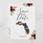 Staat Florida Zielort Rustikal Save the Date Ankündigungspostkarte (Vorne/Hinten)