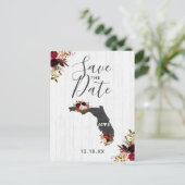 Staat Florida Zielort Rustikal Save the Date Ankündigungspostkarte (Stehend Vorderseite)