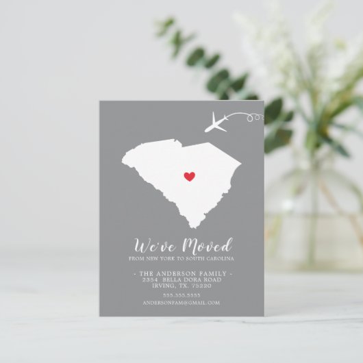 Staat für die Ankündigung in South Carolina Postka (Stehend Vorderseite)