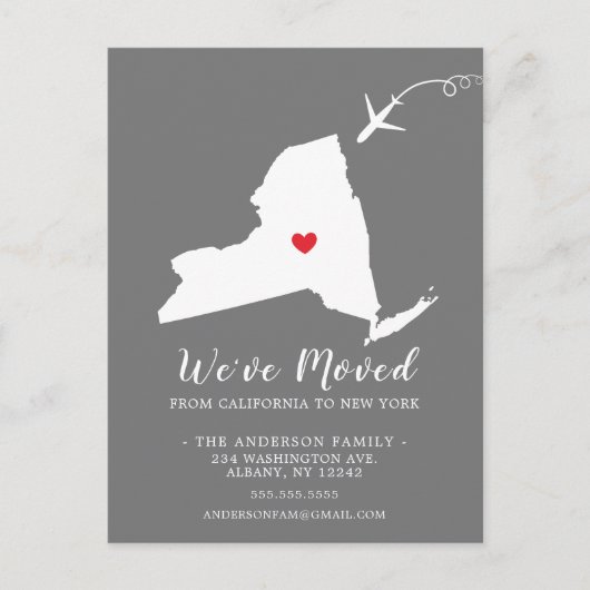 Staat für die Ankündigung wechseln - NEW YORK Post Postkarte (Vorderseite)