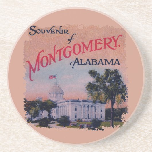 Staat Hauptstadt Alabama Sandstein Untersetzer (Vorne)