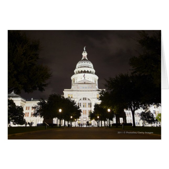Staat Hauptstadt Austin, Texas am Abend (Vorderseite (Horizontal))