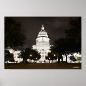 Staat Hauptstadt Austin, Texas am Abend Poster (Vorne)