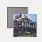 Staat Hauptstadt Gebäude, Boston, Massachusetts, U Magnet (Vorderseite/Rückseite)