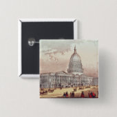 Staat-Hauptstadt, Washington DC Button (Vorne & Hinten)