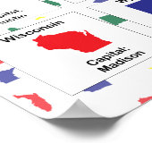 Staat-Hauptstädte drucken Poster (Ecke)