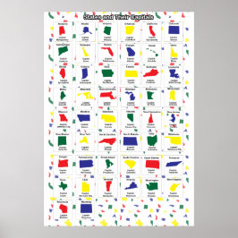 Staat-Hauptstädte drucken Poster