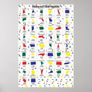 Staat-Hauptstädte drucken Poster