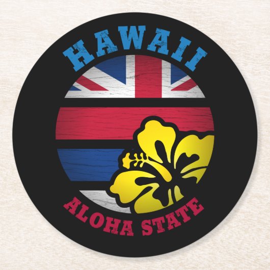 STAAT HAWAII ALOHA RUNDER PAPPUNTERSETZER (Vorderseite)