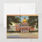 Staat House, Beacon Hill, Boston, Massachusetts Postkarte (Vorne/Hinten)
