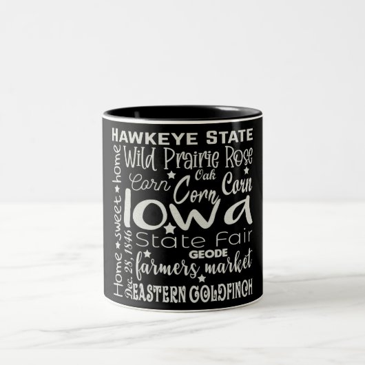 Staat/Iowa Zwei-Tone-Kaffee-Tasse Zweifarbige Tasse (Mittel)