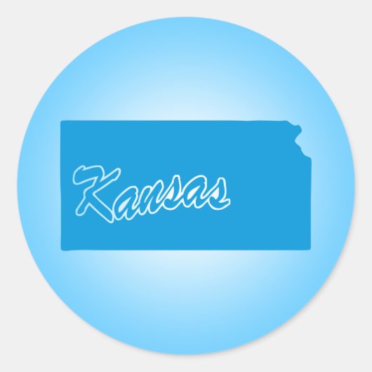 Staat Kansas Classic Round Aufkleber (Vorderseite)