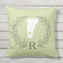 Staat-Karte mit Vermont-Blätter Monogramm