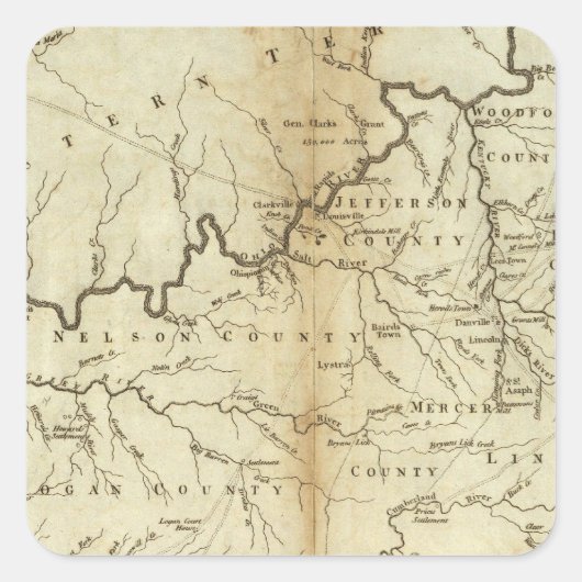 Staat Kentucky Quadratischer Aufkleber (Vorderseite)