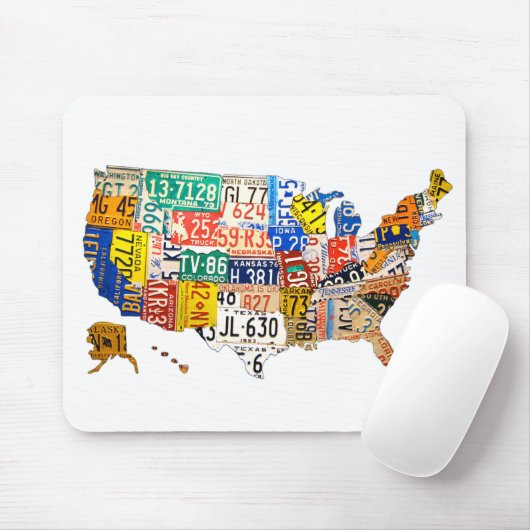 Staat-Kfz-Kennzeichen-Karten-Mausunterlage Mousepad (Mit Mouse)