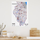 Staat Legislative Distrikte - Downstate Illinois Poster (Küche)