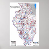 Staat Legislative Distrikte - Downstate Illinois Poster (Vorne)