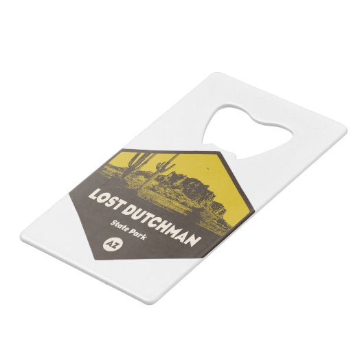 Staat Lost Dutchman Park Arizona Geldbeutel Flaschenöffner (Rückseite Schrägansicht)