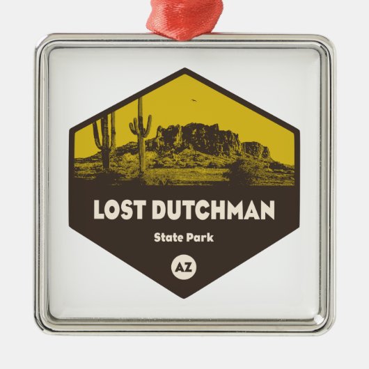 Staat Lost Dutchman Park Arizona Ornament Aus Metall (Vorne)