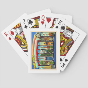 Staat Louisiana Vintage Postkarte für Großbuchstab Spielkarten