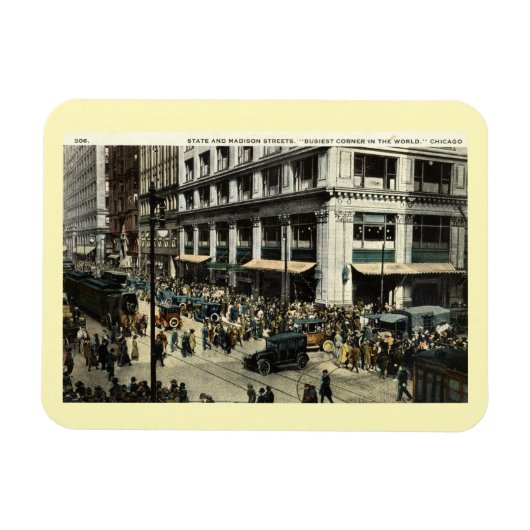 Staat & Madison Sts., Chicago IL, 1922 Vintag Magnet (Horizontal)