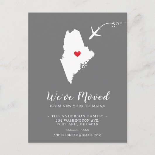 Staat-MAINE-Postkarte verschieben Postkarte (Vorderseite)