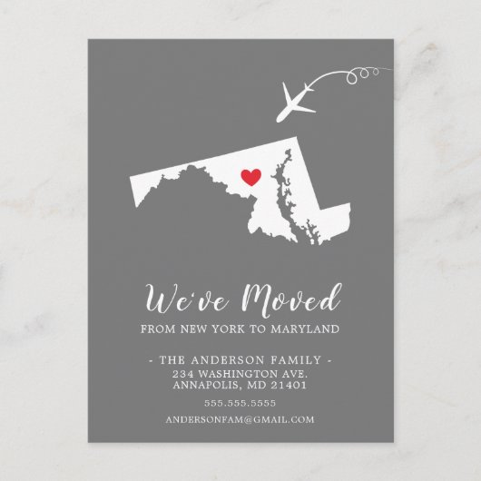 Staat MARYLAND Post Card verschieben Postkarte (Vorderseite)