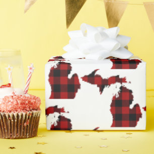 Staat Michigan Buffalo Plaid Geschenkpapier