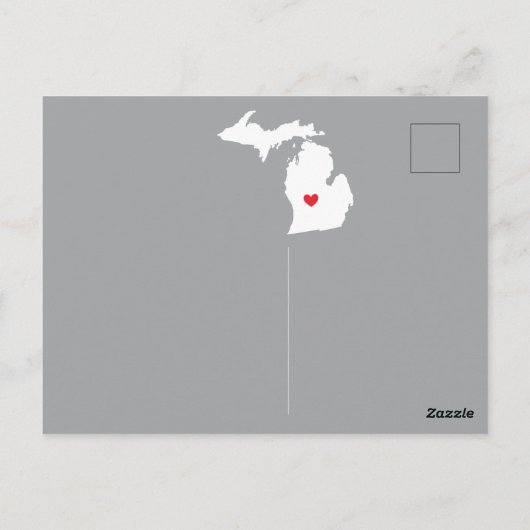 Staat MICHIGAN Post Card verschieben Postkarte (Rückseite)