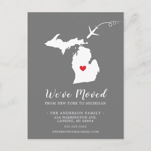 Staat MICHIGAN Post Card verschieben Postkarte (Vorderseite)