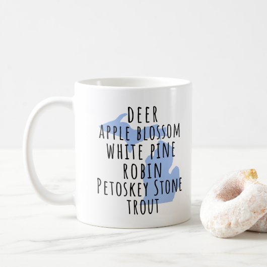 Staat Michigan Symbole Mitten State Kaffeetasse (Mit Donut)
