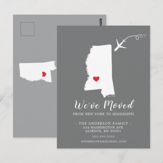 Staat MISSISSIPPI Postkarte verschieben (Vorne/Hinten)