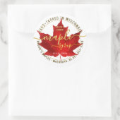 Staat Name Extravaganter Schriftart Ahornsirup Rot Runder Aufkleber (Tasche)