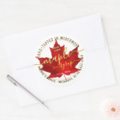 Staat Name Extravaganter Schriftart Ahornsirup Rot Runder Aufkleber (Umschlag)