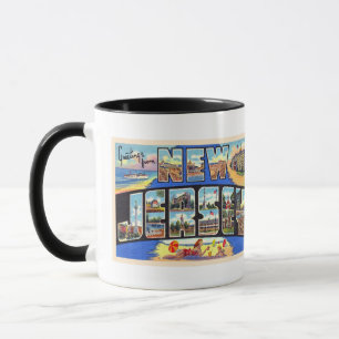 Staat New Jersey Vintage Große Brief Postkarte Tasse