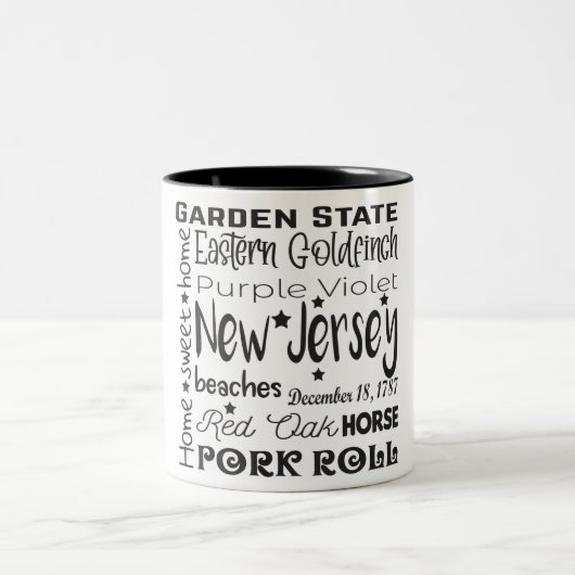 Staat/New Jersey Zweifarbige Tasse (Mittel)