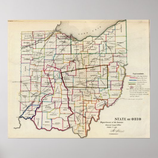 Staat Ohio Poster (Vorne)