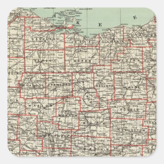 Staat Ohio Quadratischer Aufkleber (Vorderseite)