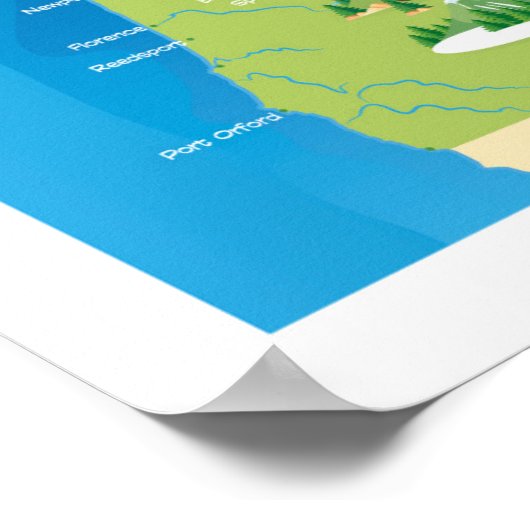 Staat Oregon Poster (Ecke)