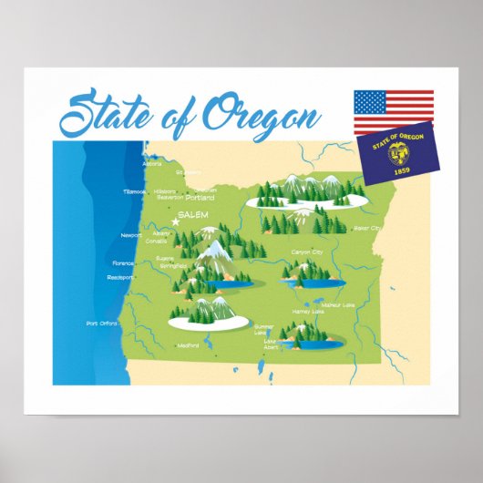 Staat Oregon Poster (Vorne)