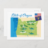Staat Oregon Postkarte (Vorne/Hinten)