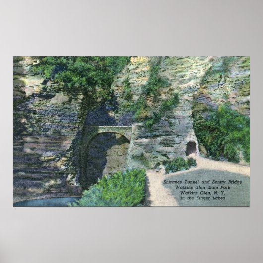 Staat Park Eingang Tunnel und Sentry Bridge Poster (Vorne)