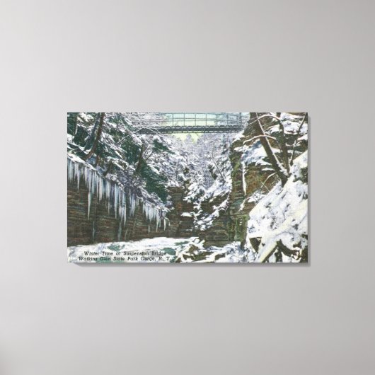 Staat Park Schlucht Hängebrücke Aussicht in Leinwanddruck (Vorderseite)